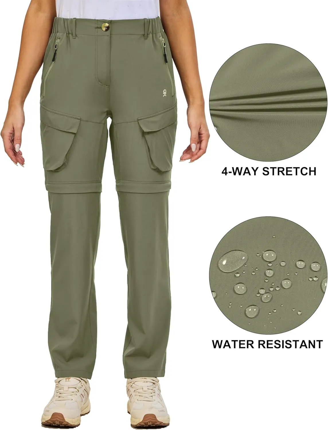 Little Donkey Andy Womens Hiking Pants Convertible Zip Off Quick Dry Pants for Cargo, Travel, Camping, Outdoor, Fishing