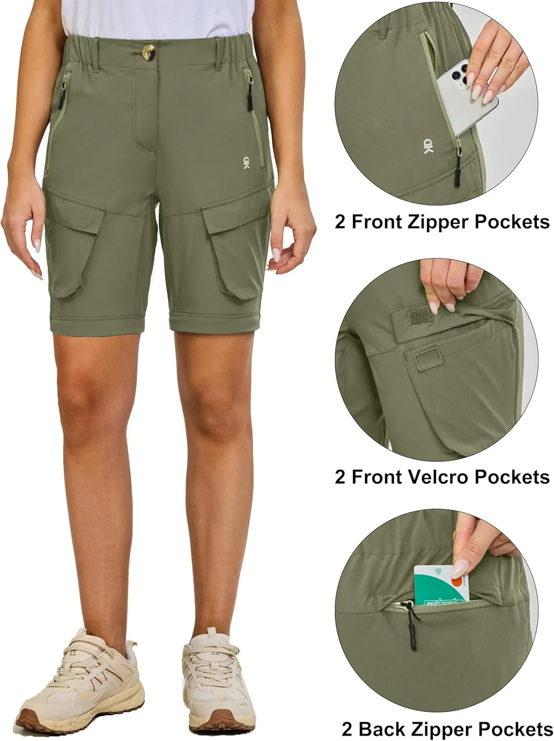 Little Donkey Andy Womens Hiking Pants Convertible Zip Off Quick Dry Pants for Cargo, Travel, Camping, Outdoor, Fishing