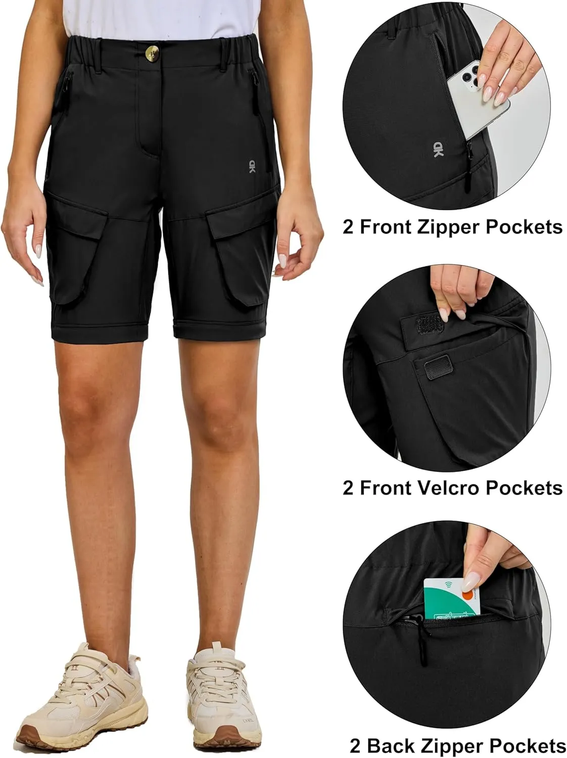 Little Donkey Andy Womens Hiking Pants Convertible Zip Off Quick Dry Pants for Cargo, Travel, Camping, Outdoor, Fishing