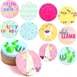 Llama Confetti for Baby Showers, Birthday Parties (10 Designs, 100 Pack, 3 in.)