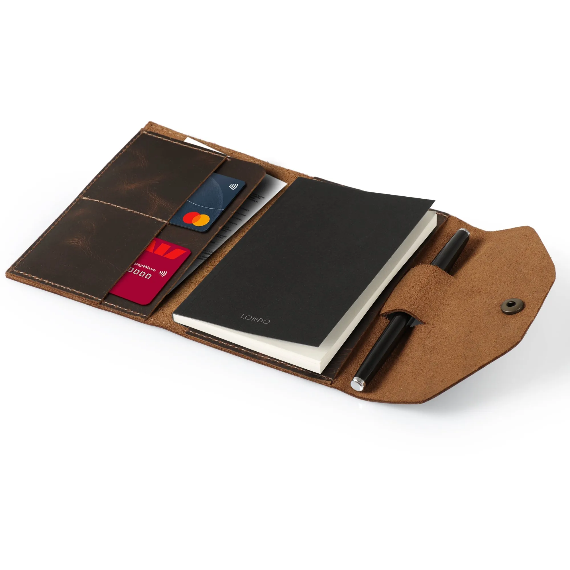 Londo Personalized Top Grain Leather Portfolio with Notepad (Snap Closure & Lock)