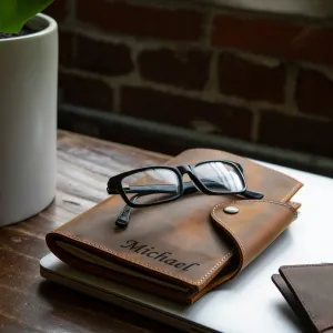 Londo Personalized Top Grain Leather Portfolio with Notepad (Snap Closure & Lock)