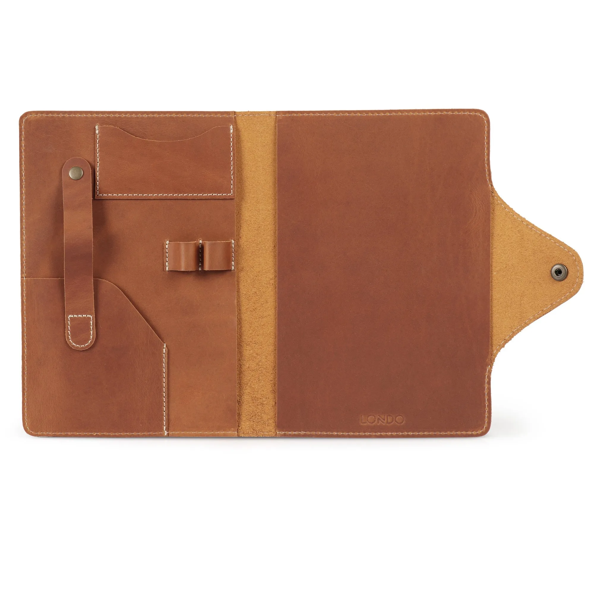 Londo Personalized Top Grain Leather Portfolio with Notepad (Snap Closure & Lock)