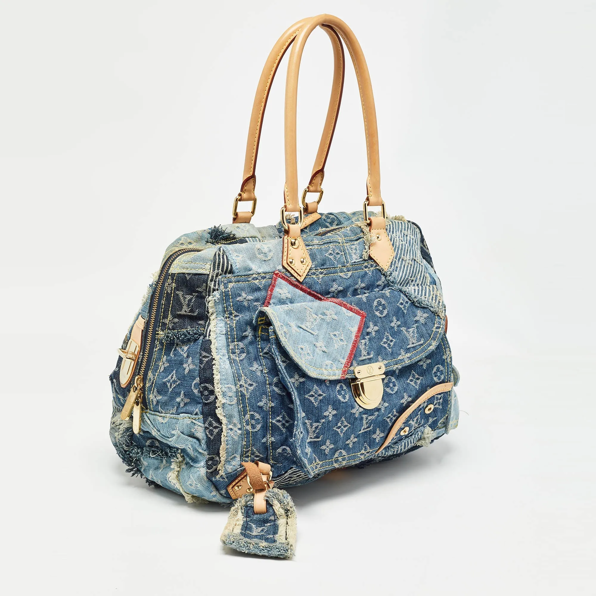 Louis Vuitton Monogram Patchwork Denim Bowly Bag