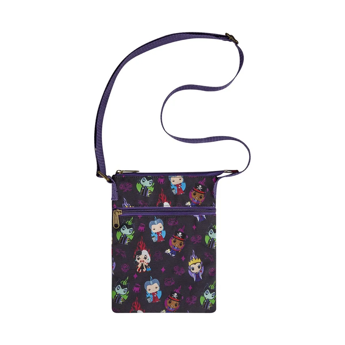 Loungefly x Funko Disney Villains Print Crossbody Passport Bag