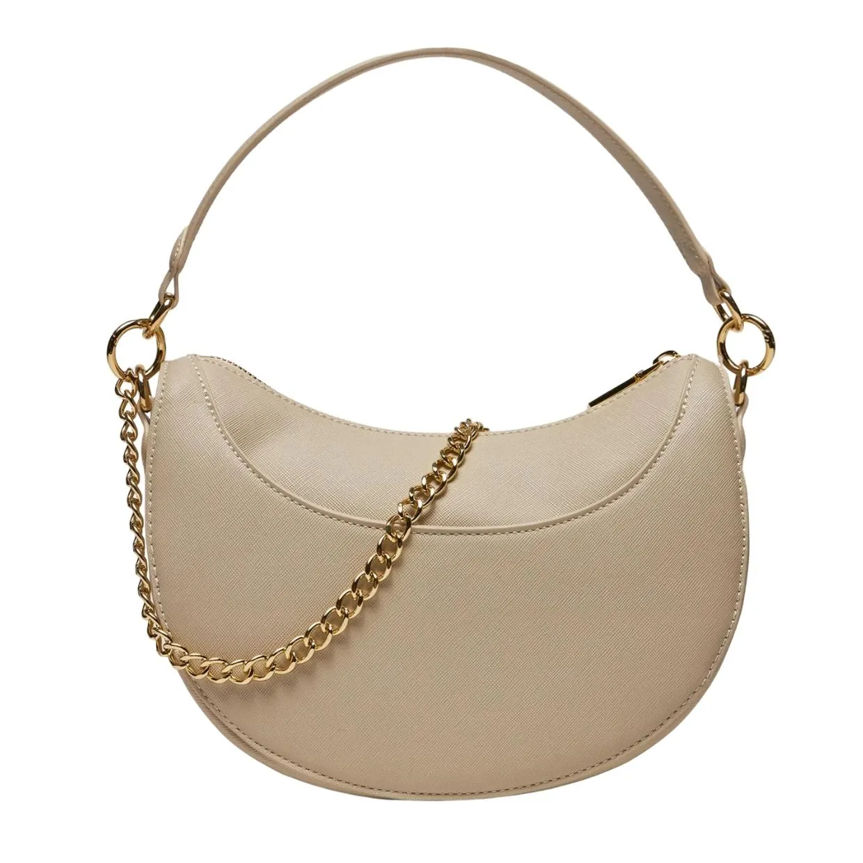 Love Moschino Heart Logo Plaque Sand Shoulder Bag