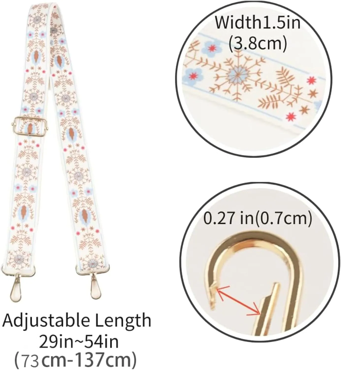 Luggage Straps Wide Shoulder Strap Adjustable Replacement Belt Crossbody Canvas Bag Handbag Purse Strap for Women