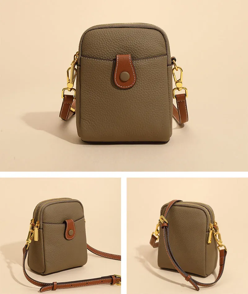 Lychee Pattern Mobile Phone Bag Small High Quality Leather Crossbody Bags For Women Wallet