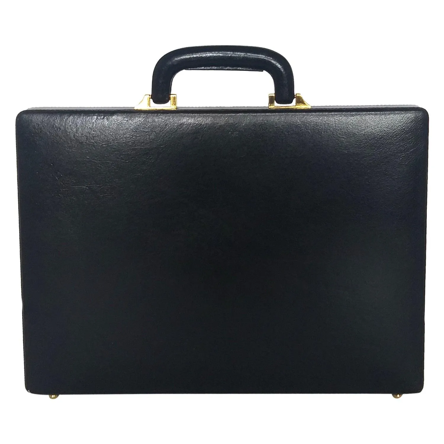 MANDAVA Men's Genuine Leather Briefcase Executive Attache Slim Business Handbag 14 inch Laptop MacBook Carry Case Black