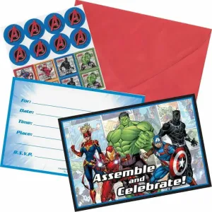 Marvel Avengers Powers Unite Invitations - 8 Pkt