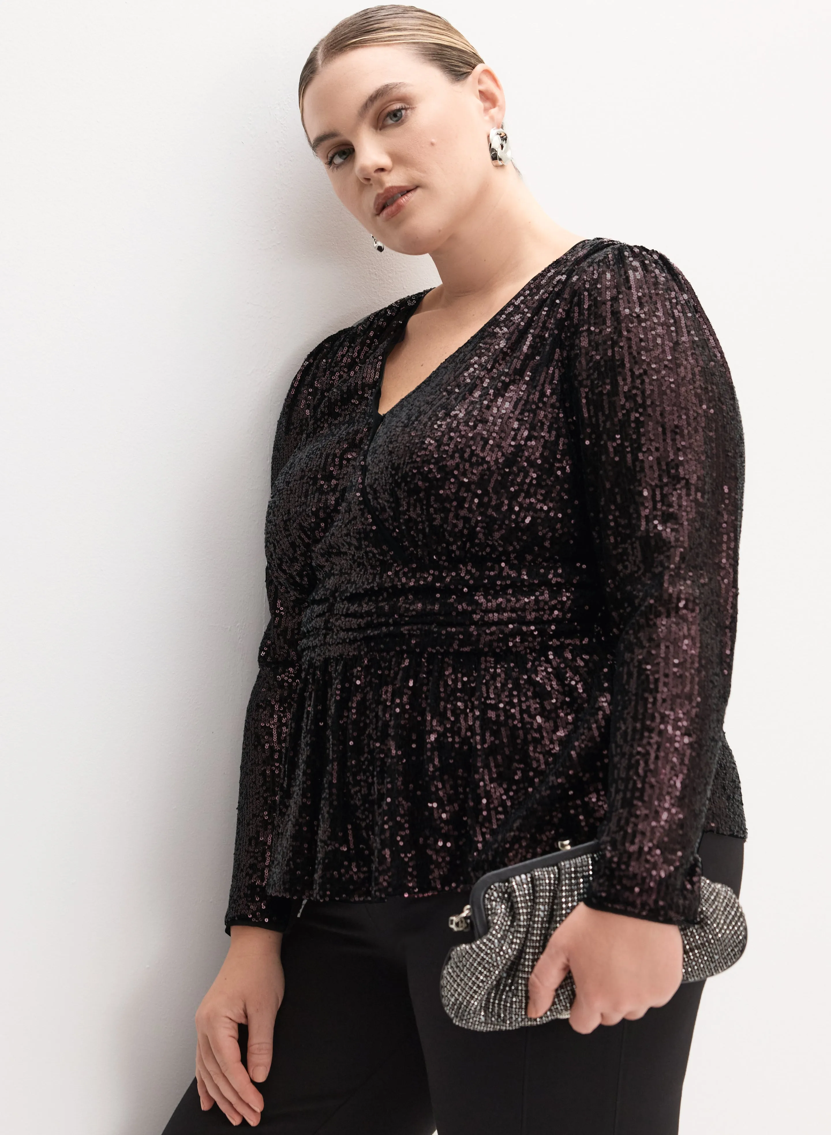 Melanie Lyne - Crossover Sequin Top
