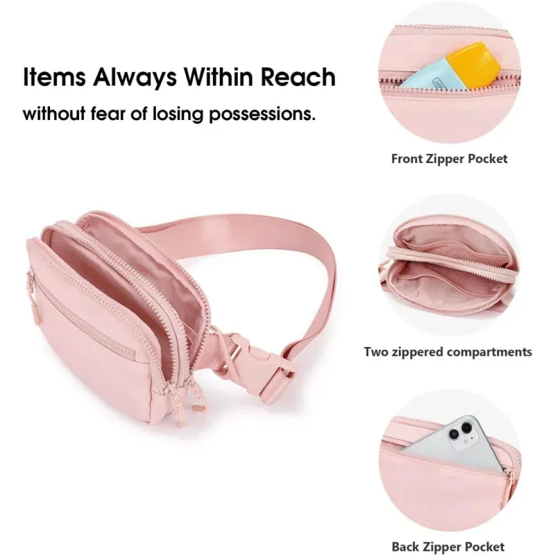 Men Women Waist Bags Small Sling Bag Zipper Chest Bag Girls Crossbody Bag with Adjustable Strap Simple Outdoor Sports Fanny Pack