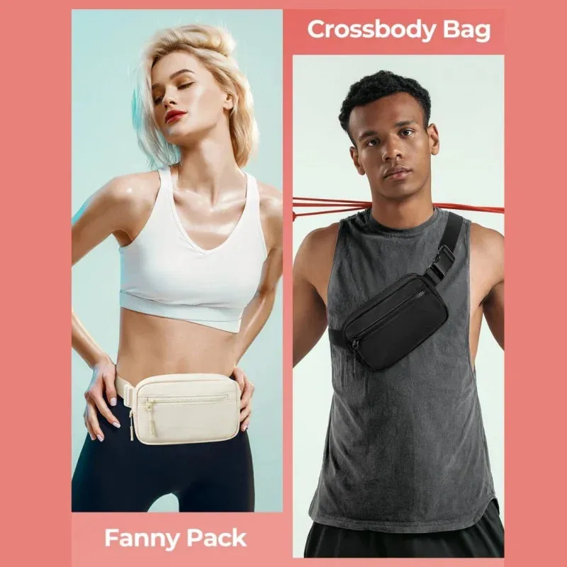 Men Women Waist Bags Small Sling Bag Zipper Chest Bag Girls Crossbody Bag with Adjustable Strap Simple Outdoor Sports Fanny Pack