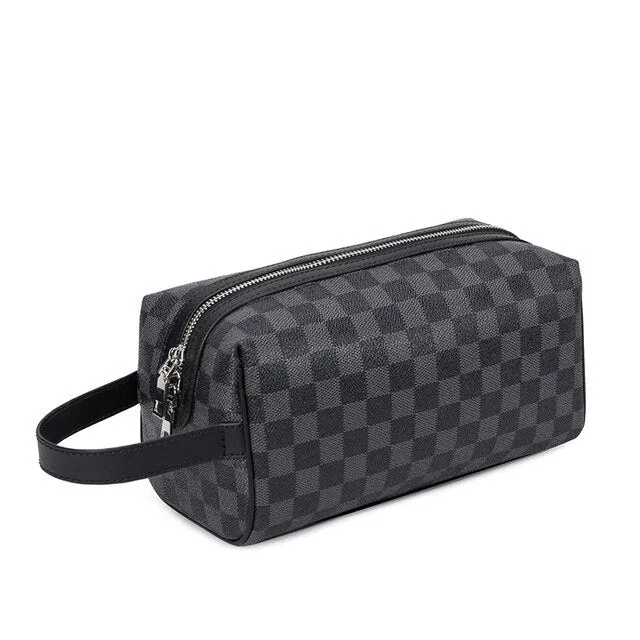 Men's and Women's plaid pattern toiletry bag Simple Storage Bag Small Cosmetics Bag Wash Bag Portable Handbag travel accessories