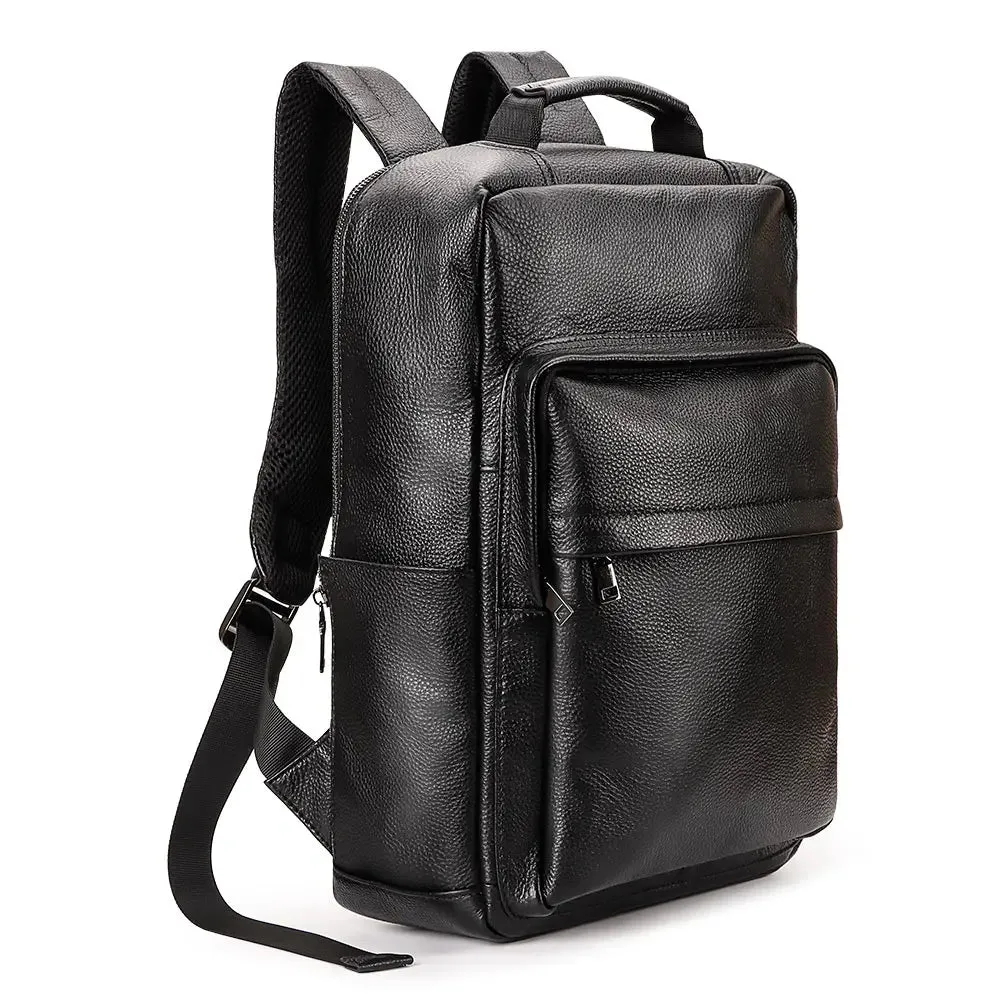 Men's luxury Fashion Business Backpack 15.6 Inch Laptop Backpacks Genuine Leather Men's Backpack