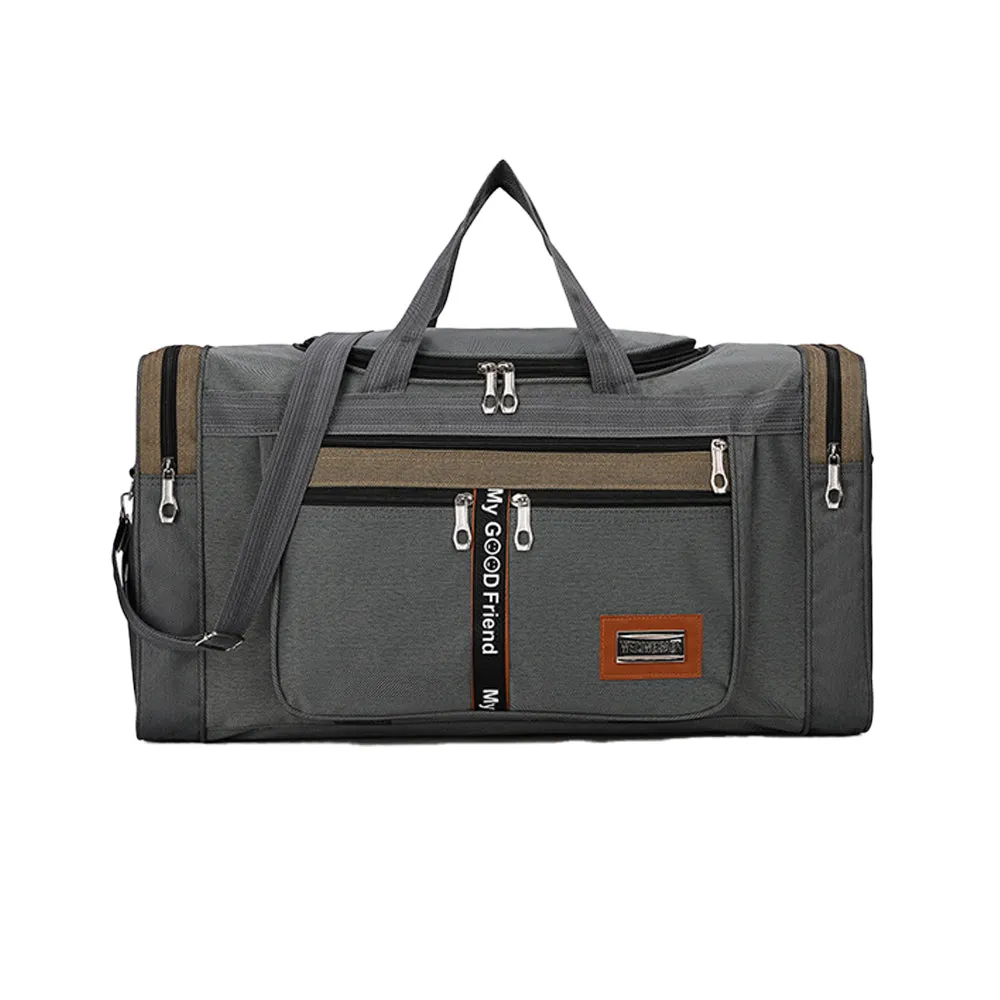 Mens Sports Travel Duffel Bag Large Capacity Gym Bags Luggage Bag Grey