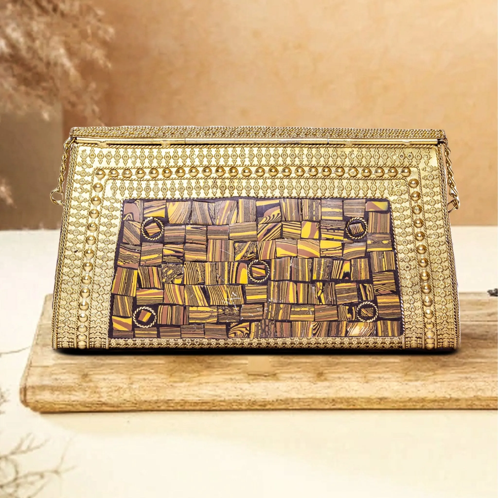 Metallic Premium Clutch | Gold Colour