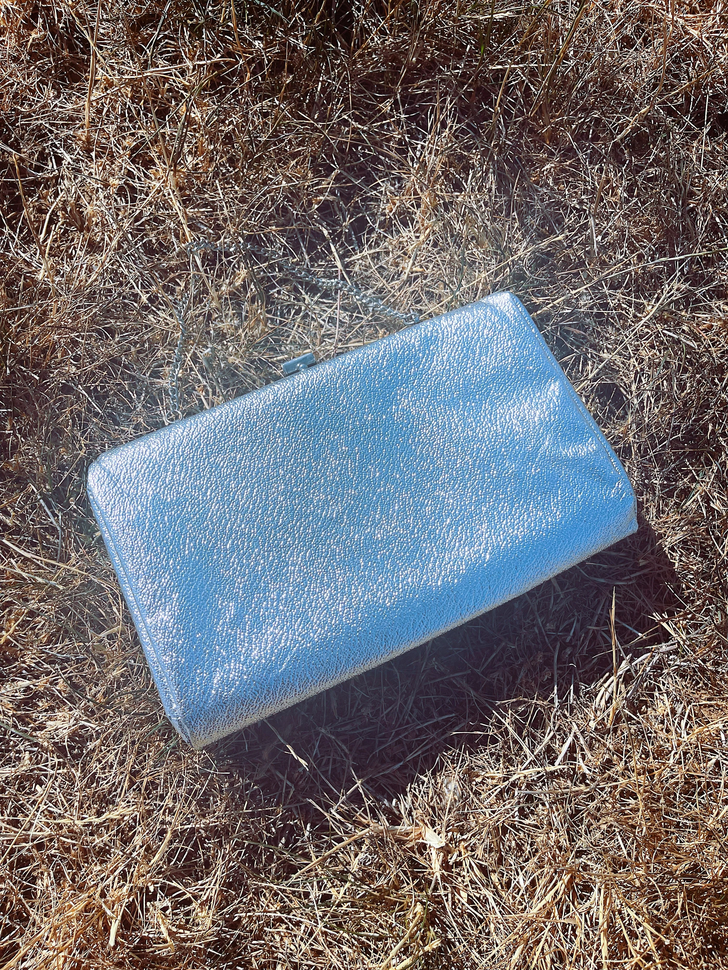 Metallic Silver Clutch