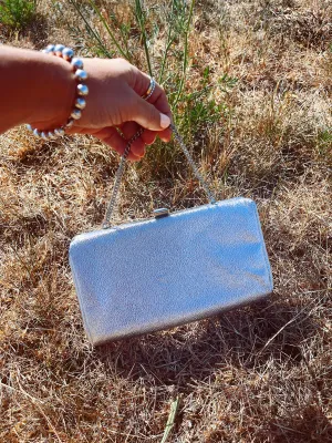 Metallic Silver Clutch