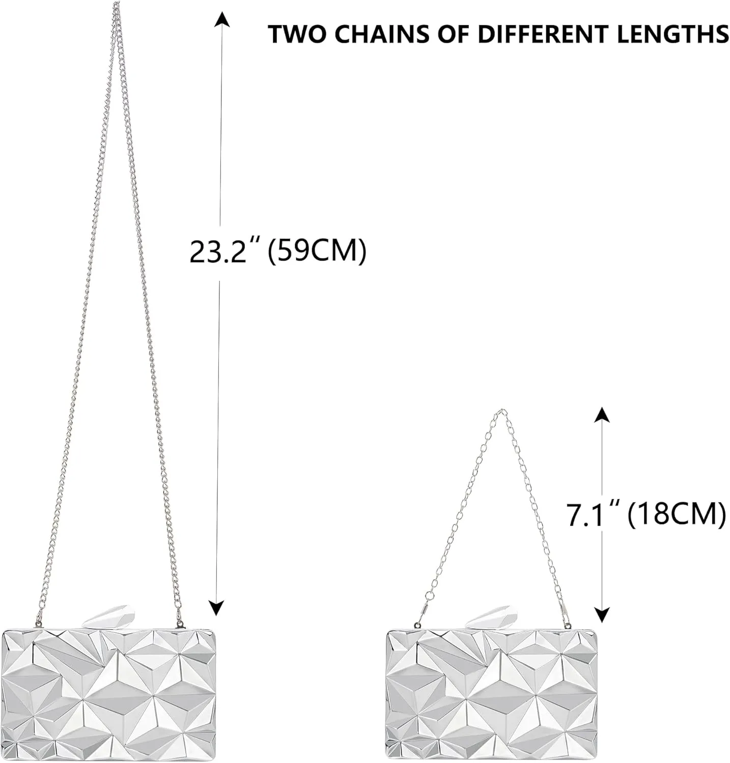 Milisente Women's Clutch Purses Metallic Bridal Party Evening Clutches Bags Cocktail Formal Handbags