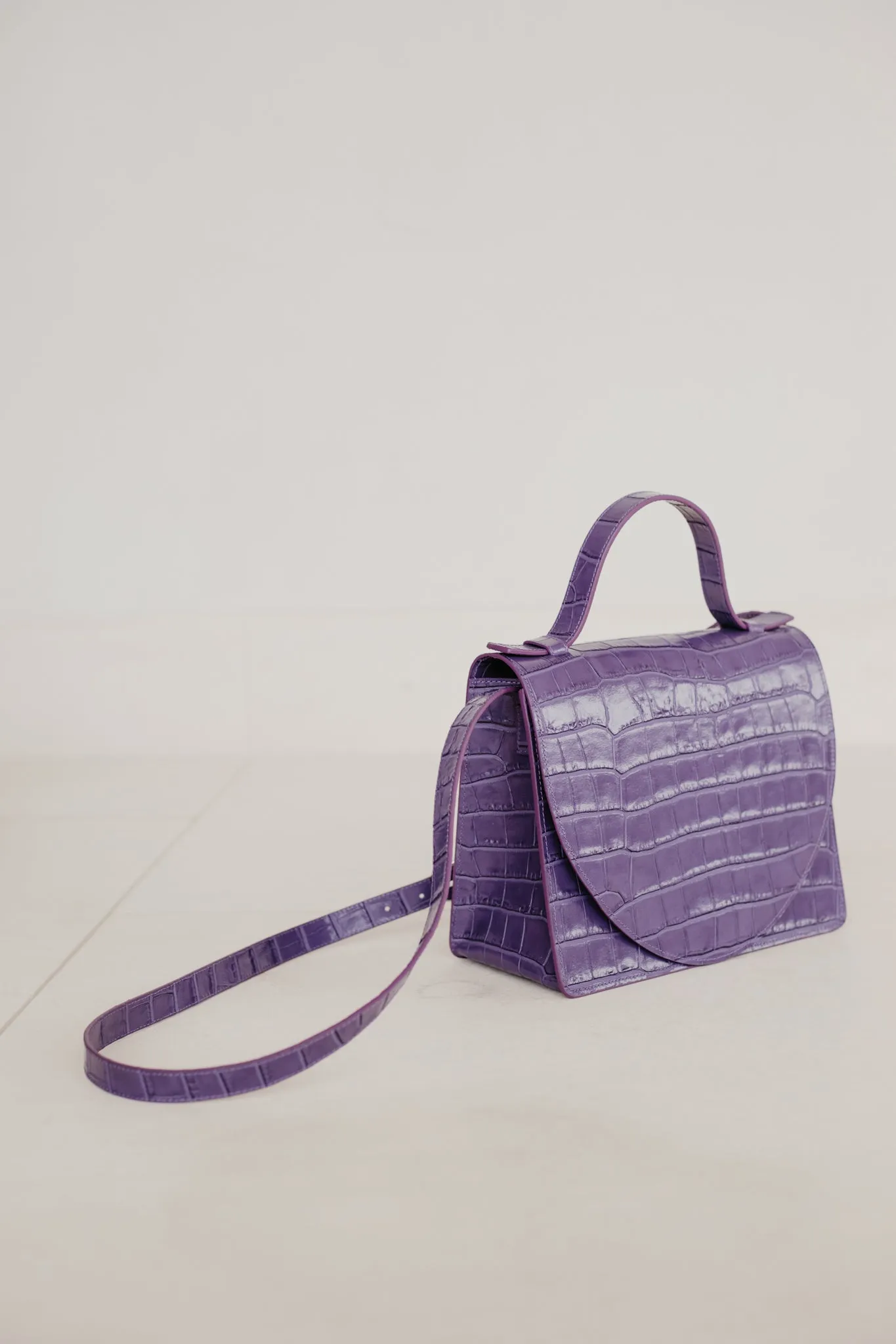 Mini Briefcase | Lavender Croco
