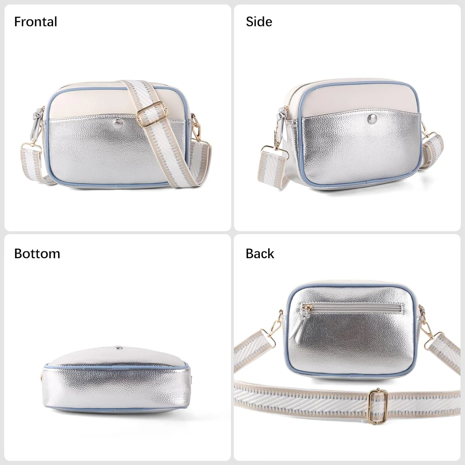 Mini Crossbody Bags for Women Trendy Vegan Leather Purses Small Shoulder Handbags with Adjustable Wide Strap