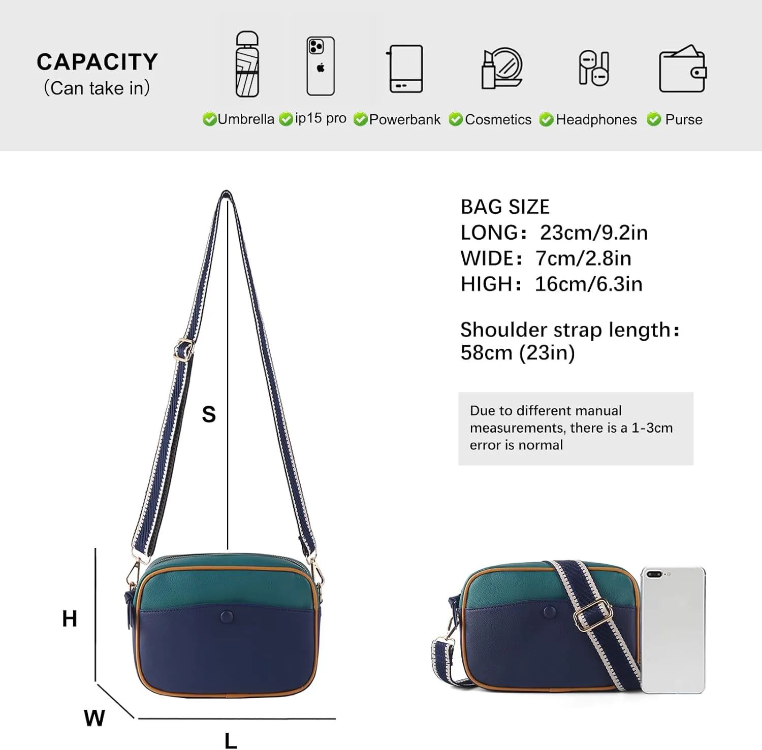Mini Crossbody Bags for Women Trendy Vegan Leather Purses Small Shoulder Handbags with Adjustable Wide Strap