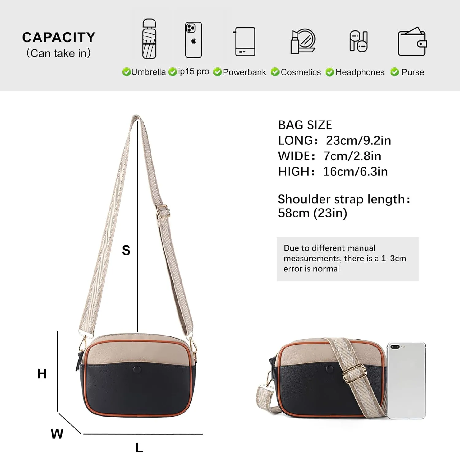 Mini Crossbody Bags for Women Trendy Vegan Leather Purses Small Shoulder Handbags with Adjustable Wide Strap