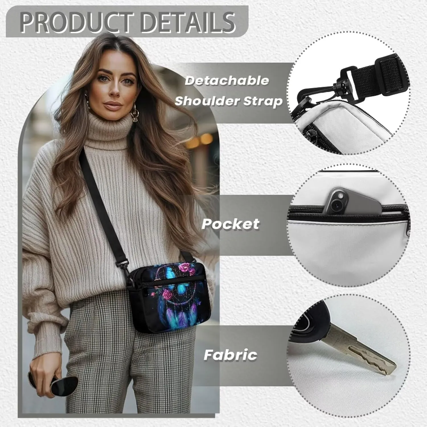 Mini Crossbody Bags for Women with Adjustable Strap for Daily Use