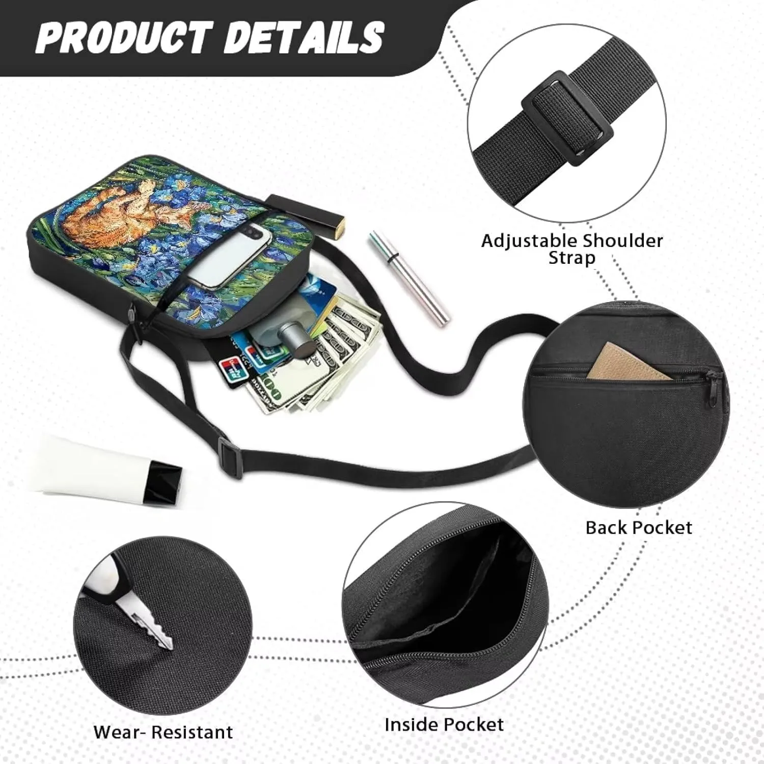 Mini Crossbody Bags Small Shoulder Messenger Bag Purse Cellphone Pouch for Men Women Kids