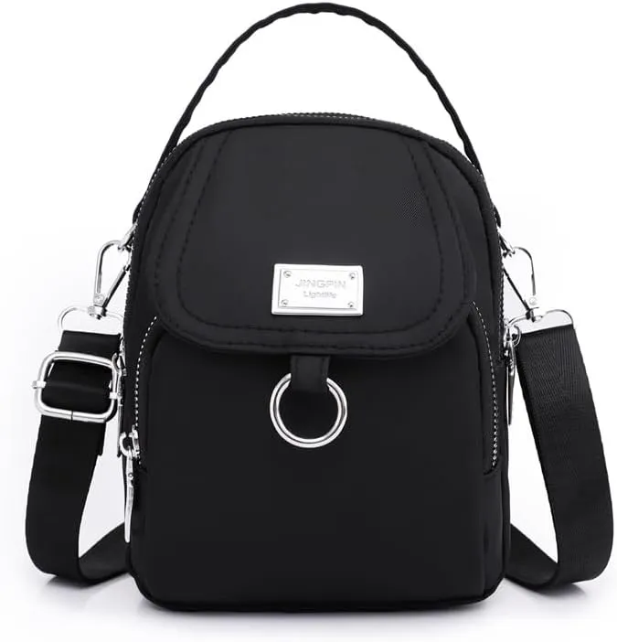 Mini Layered Crossbody Bag - Stylish Nylon Cellphone Purse for Women - Lightweight, Durable & Trendy Handbag for Everyday