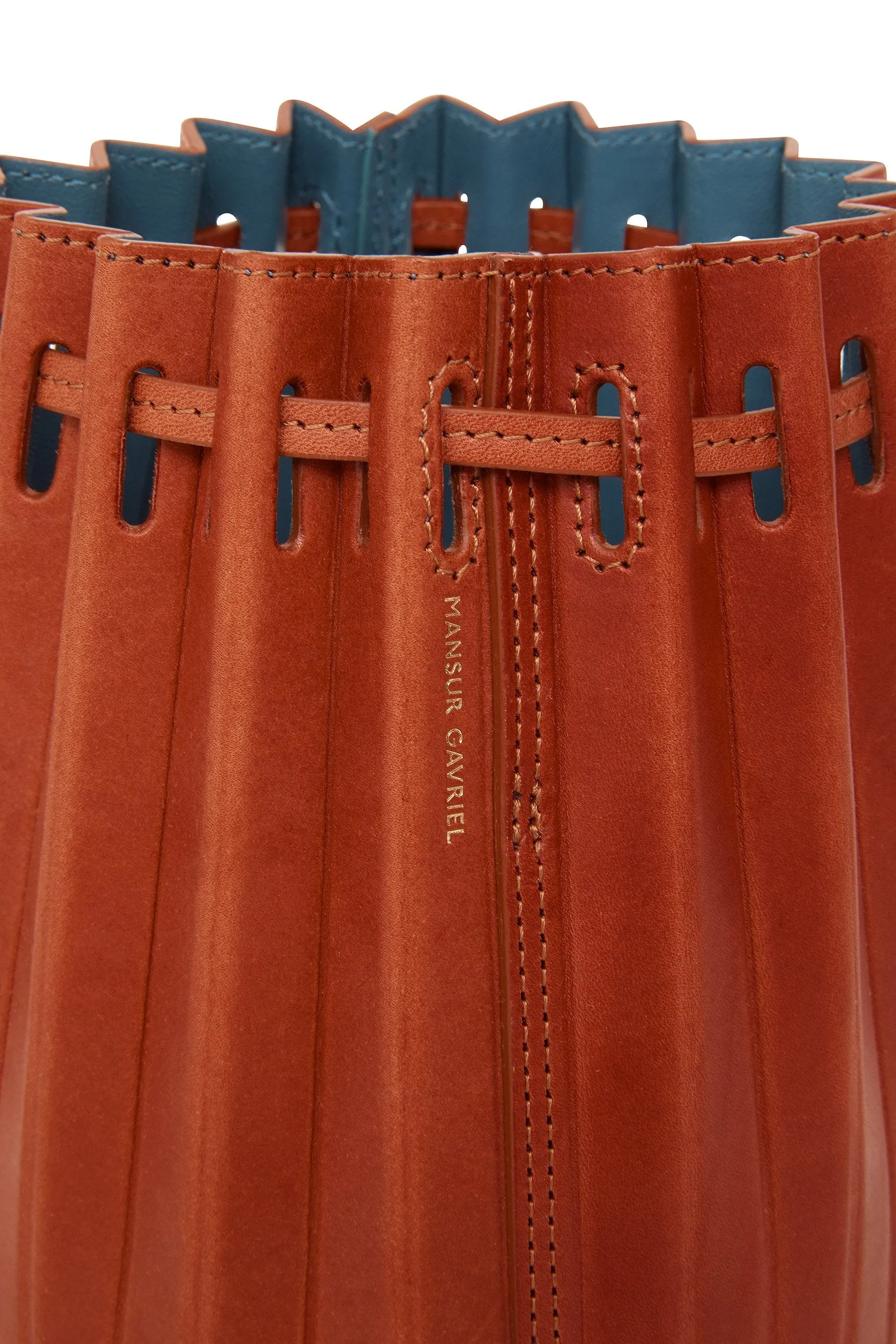 Mini Pleated Bucket Bag - Brandy