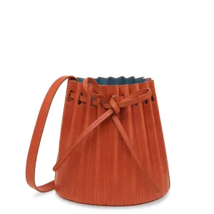 Mini Pleated Bucket Bag - Brandy