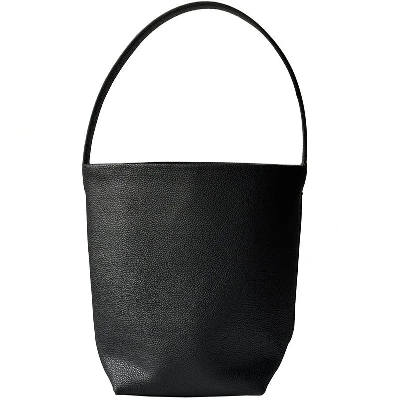 Minimalist Classic Leather Bucket Bag | Large Leather Tote Bag | Fashion Shoulder Bag, Tan Mummy Bag, Everyday Bag, Unisex Bag