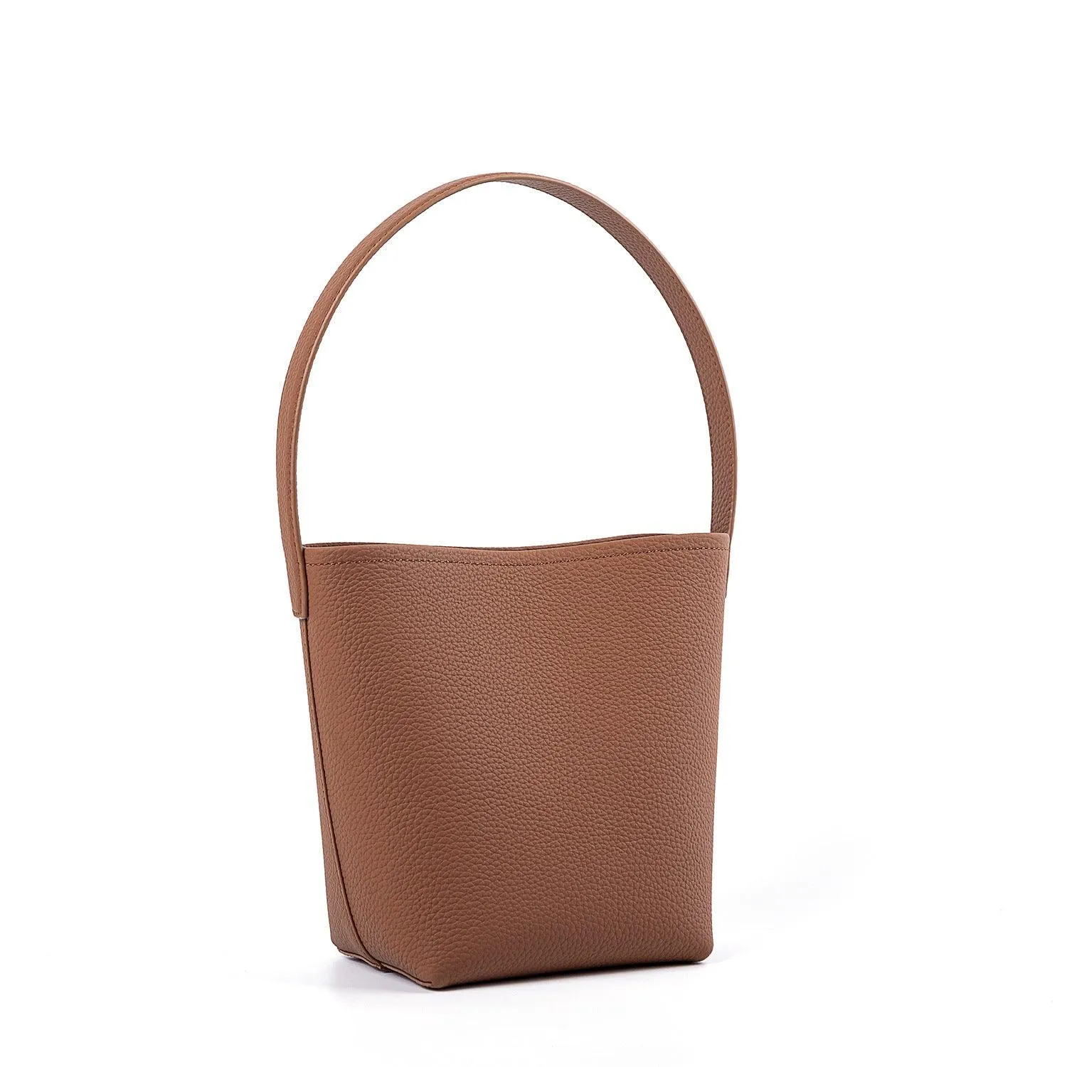 Minimalist Classic Leather Bucket Bag | Large Leather Tote Bag | Fashion Shoulder Bag, Tan Mummy Bag, Everyday Bag, Unisex Bag