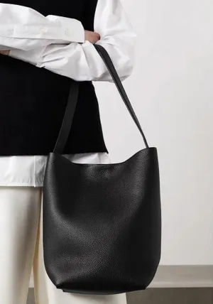 Minimalist Classic Leather Bucket Bag | Large Leather Tote Bag | Fashion Shoulder Bag, Tan Mummy Bag, Everyday Bag, Unisex Bag