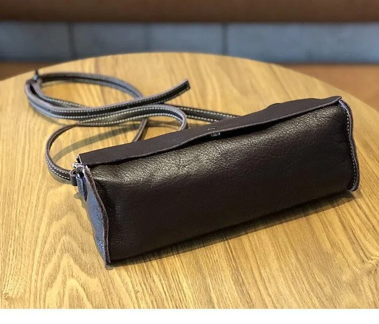 Minimalist Small Leather Crossbody Bag, Little Black Bag, Small shoulder Bag, Tech Purse, Phone Purse, Gift for her