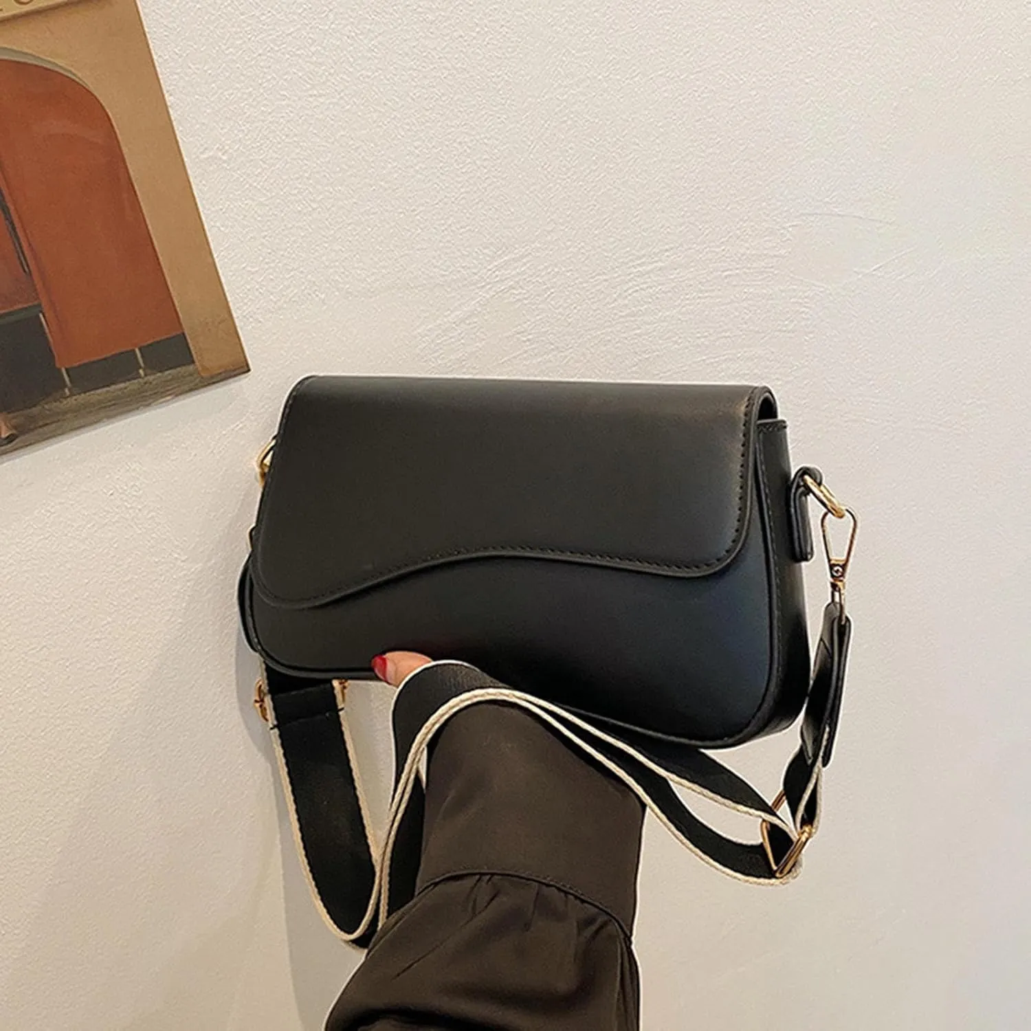 Mlllokfki Women's Shoulder Bags, Women's Shoulder Bag, Women's Chic Shoulder Bags, Fashionable Shoulder Bag Made of PU Leather, Mobile Phone Purse with Multiple Pockets