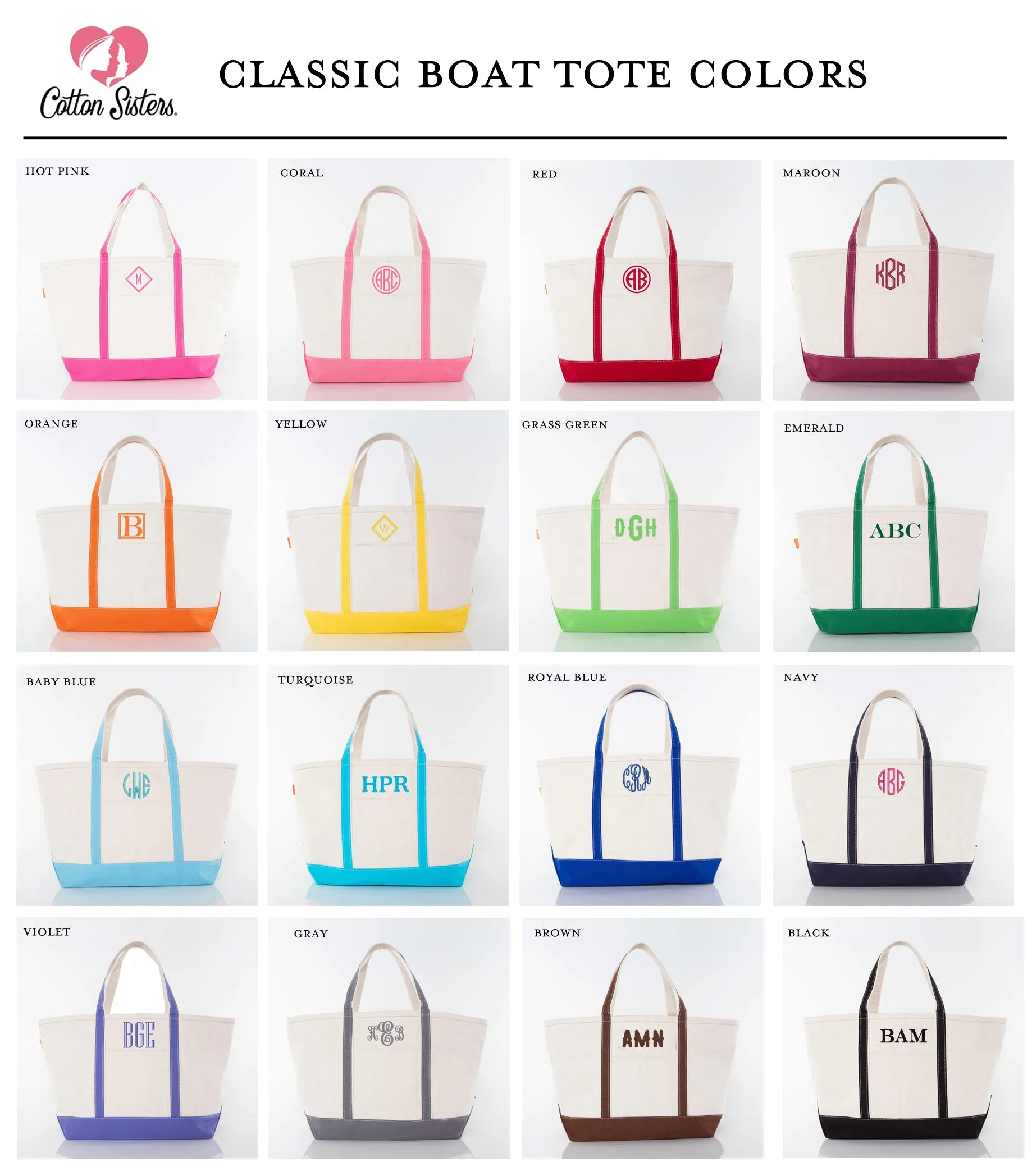 Monogrammed Classic Canvas Boat Tote