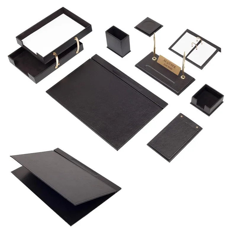 MOOG Leather Desk Set - Double Document Tray- White - 10 PCS