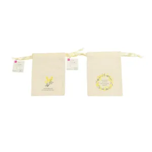 Multi Cloth Drawstring Bag - Spring Flower - Yellow
