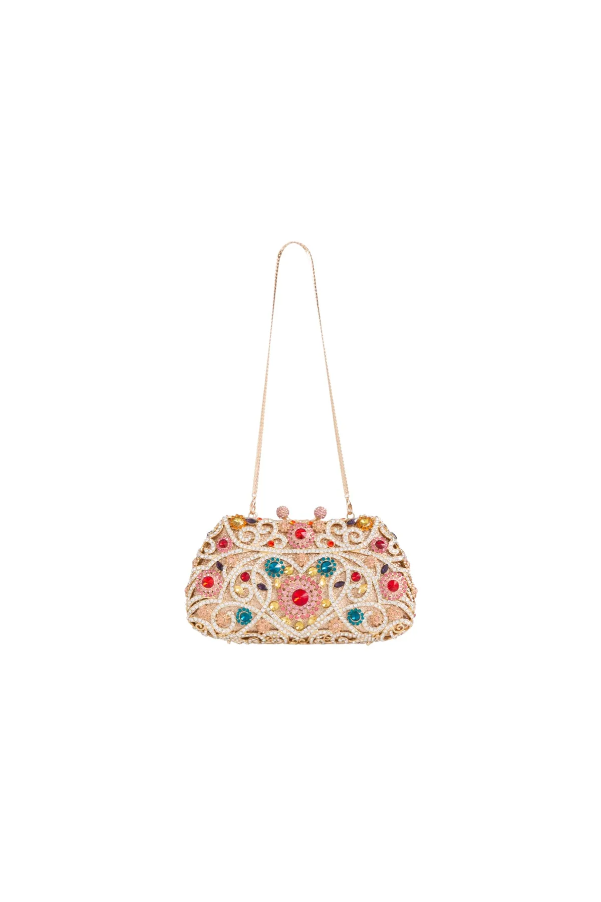 Multicolour Embellished Clutch Bag