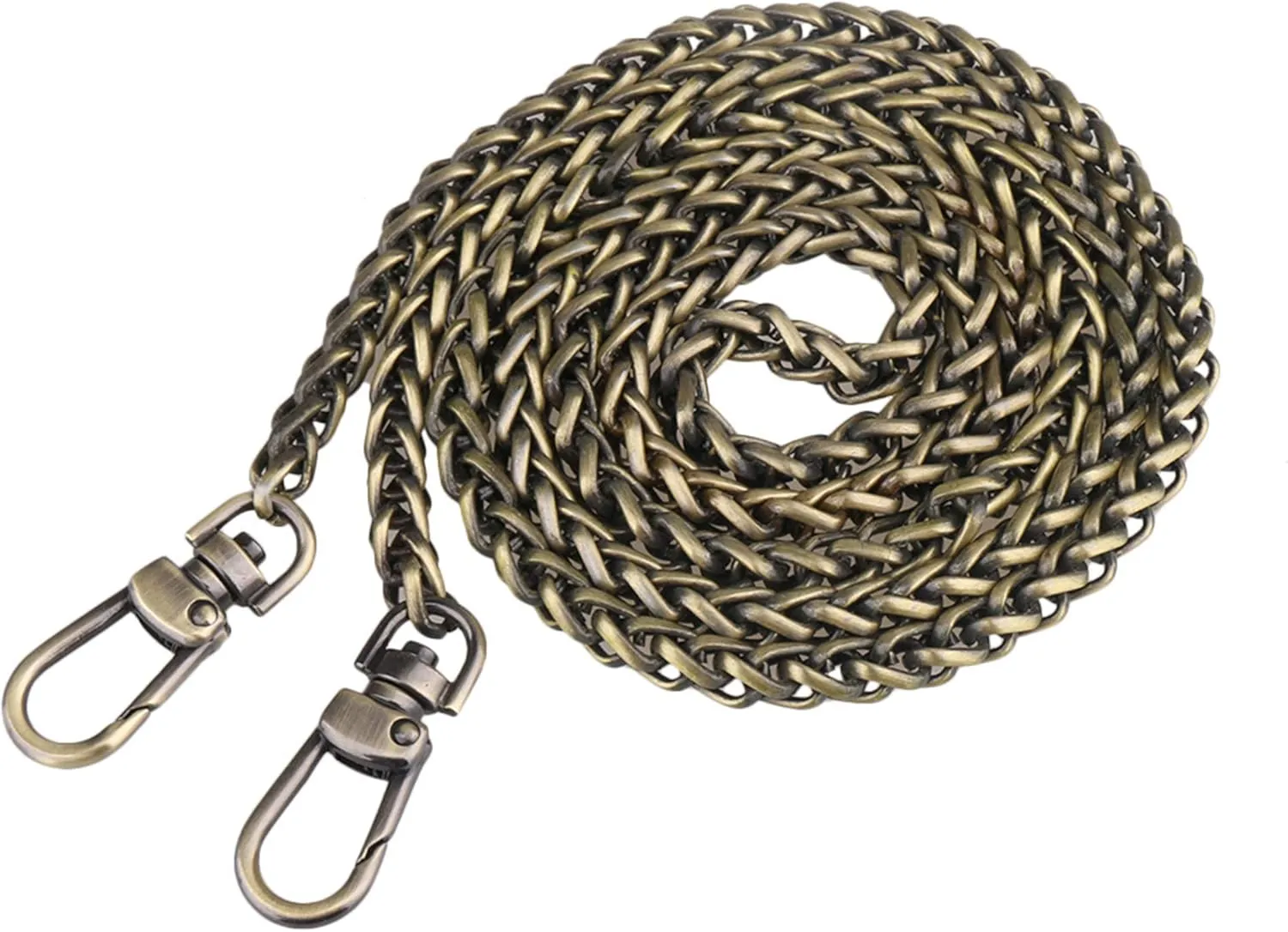 Mxfans Antique Brass Iron Handbag Chain 120cm, bronze, 120 x 1,5 cm (L x B)