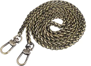 Mxfans Antique Brass Iron Handbag Chain 120cm, bronze, 120 x 1,5 cm (L x B)