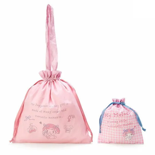 My Melody Drawstring Tote Bag and Pouch Set of 2