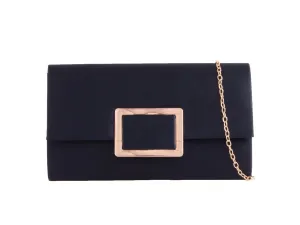 Navy Satin Clutch Bag