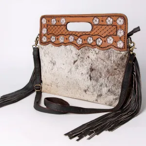 OHLAY KBA106 Clutch Hand Tooled Hair-On Genuine Leather women bag western handbag purse