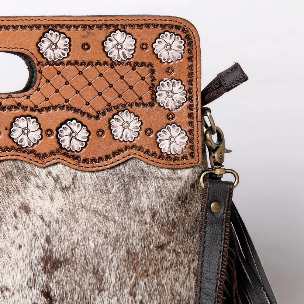 OHLAY KBA106 Clutch Hand Tooled Hair-On Genuine Leather women bag western handbag purse