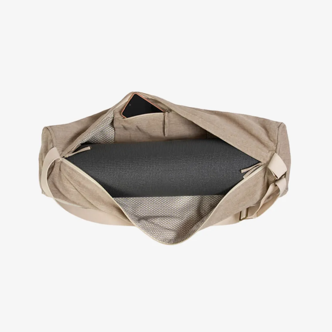 Organic Cotton Two Toned Yoga Mat Bag - Ecru