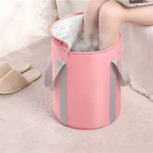Outdoor Travel Foldable Foot Bath Bucket Portable Foot Spa Soaking Bucket with Storage Bag-Style 1